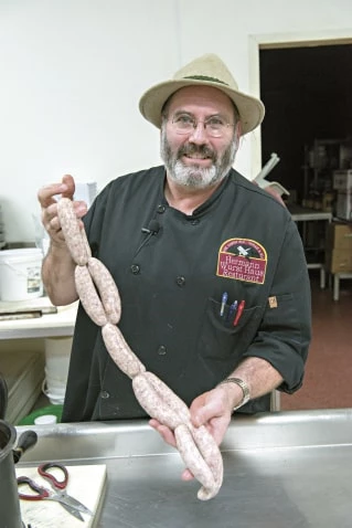 Wurstmeister Mike Sloan Making Bratwursts