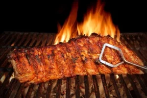 Single rib on a grill