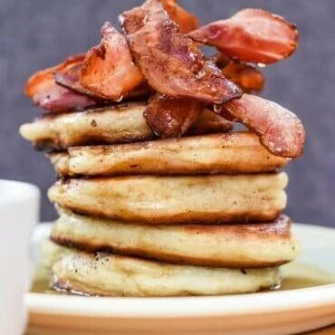 Bacon on pancakes